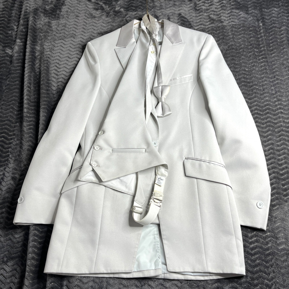 60s VINTAGE After Six Silver Gray Tuxedo Jacket Size 37L